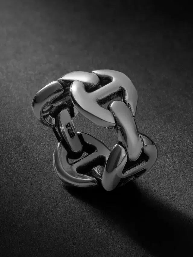 Hoorsenbuhs Quad Link Sterling Silver Ring - Men