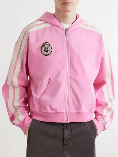 424 Academy Logo-Appliquéd Cotton-Jersey Zip-Up Hoodie - Men | Thumbnail 3