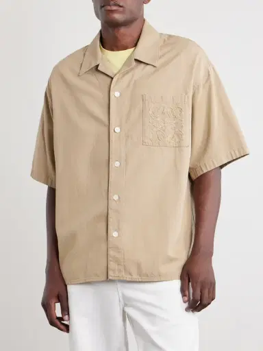 Loewe Camp-Collar Anagram-Detailed Cotton-Twill Shirt - Men | Thumbnail 3 Loewe Camp-Collar Anagram-Detailed Cotton-Twill Shirt - Men | Thumbnail 3
