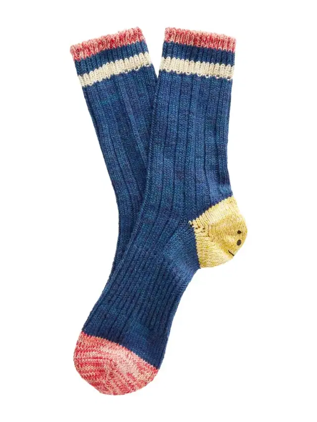 KAPITAL Ivy Rainbowy Happy Heel Cotton and Hemp-Blend Socks - Men