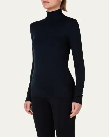Akris punto Turtleneck Long-Sleeve Modal-Stretch Top | Thumbnail 4 Akris punto Turtleneck Long-Sleeve Modal-Stretch Top | Thumbnail 4