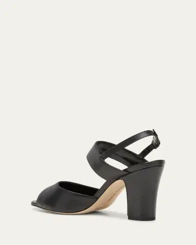 Manolo Blahnik Khiko Leather Peep-Toe Slingback Sandals | Thumbnail 2