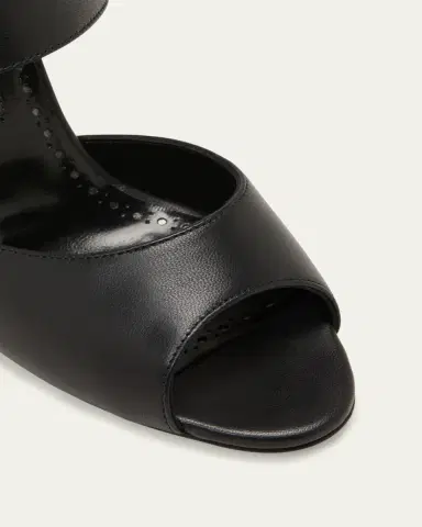 Manolo Blahnik Khiko Leather Peep-Toe Slingback Sandals | Thumbnail 3