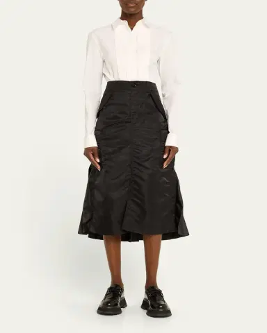 sacai Nylon-Twill Pleated Cargo Midi Skirt | Thumbnail 2 sacai Nylon-Twill Pleated Cargo Midi Skirt | Thumbnail 2