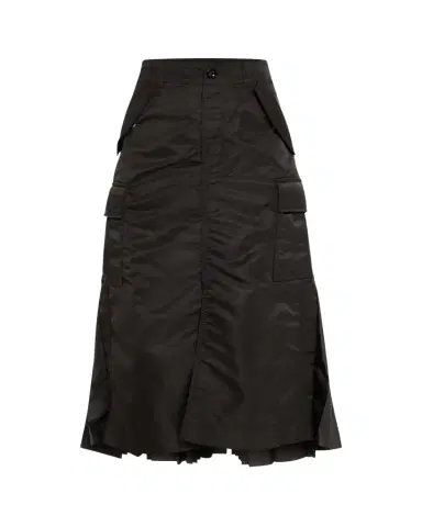 sacai Nylon-Twill Pleated Cargo Midi Skirt | Thumbnail 1 sacai Nylon-Twill Pleated Cargo Midi Skirt | Thumbnail 1
