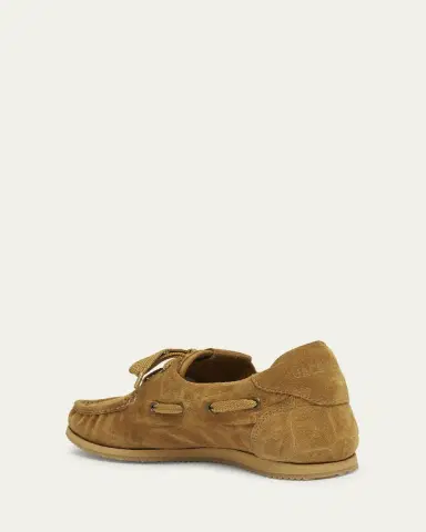 Jacquemus Moc-Toe Croc-Embossed Suede Boat Shoes | Thumbnail 4 Jacquemus Moc-Toe Croc-Embossed Suede Boat Shoes | Thumbnail 4