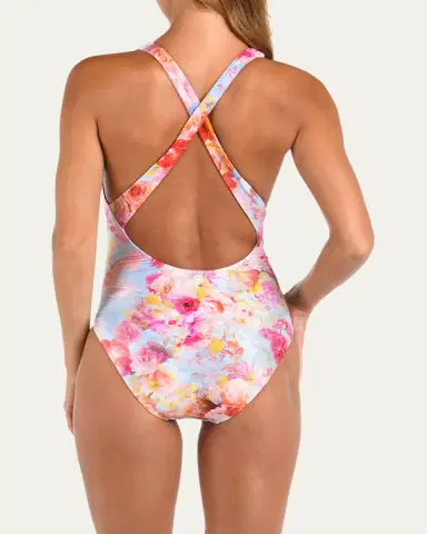L'AGENCE Soft Cloud Floral Lisa Plunge One-Piece Swimsuit | Thumbnail 3 L'AGENCE Soft Cloud Floral Lisa Plunge One-Piece Swimsuit | Thumbnail 3