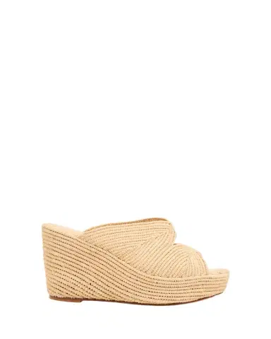 Carrie Forbes Lilou Raffia Platform Wedge Mules | Thumbnail 1 Carrie Forbes Lilou Raffia Platform Wedge Mules | Thumbnail 1