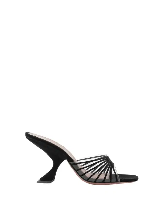 Mookie Suede PVC Comma-Heel Mules