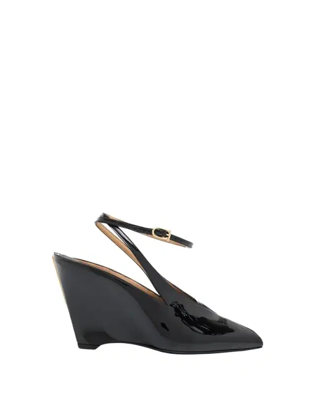 Ferragamo 95mm Arcadia Patent Wedge Sandals