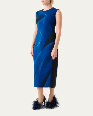 Akris Printed Double-Face Wool Midi Dress | Thumbnail 4 Akris Printed Double-Face Wool Midi Dress | Thumbnail 4