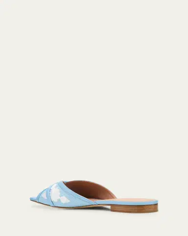 Malone Souliers Perla Raffia Leather Flat Slide Sandals | Thumbnail 4