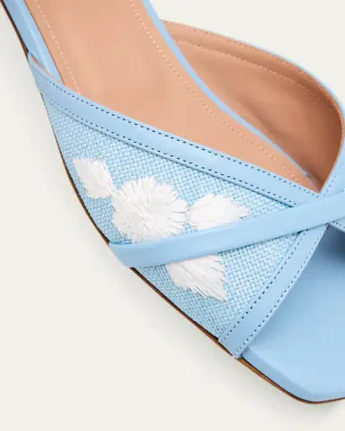 Malone Souliers Perla Raffia Leather Flat Slide Sandals | Thumbnail 5