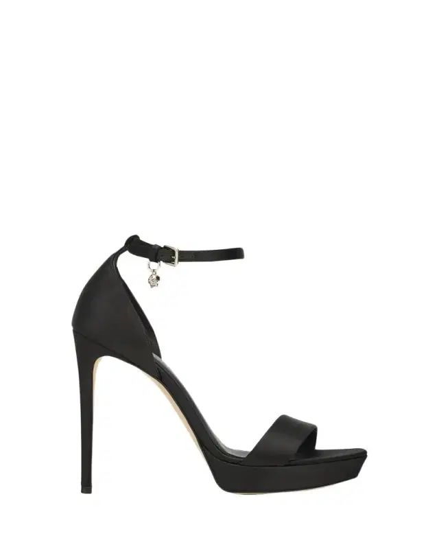 McQueen 125mm Satin Platform Charm-Strap Sandals