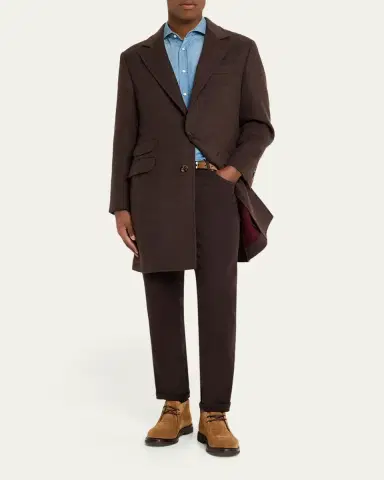 Brunello Cucinelli Men's Suede Rubber-Sole Chukka Boots | Thumbnail 3