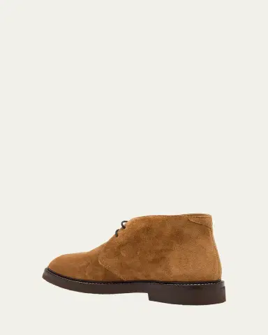 Brunello Cucinelli Men's Suede Rubber-Sole Chukka Boots | Thumbnail 4