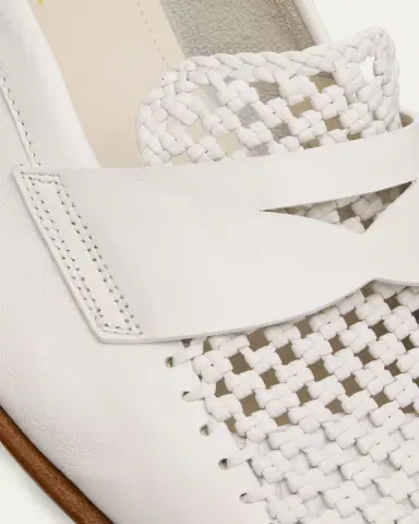 Santoni Luce Woven Leather Penny Loafers | Thumbnail 3 Santoni Luce Woven Leather Penny Loafers | Thumbnail 3