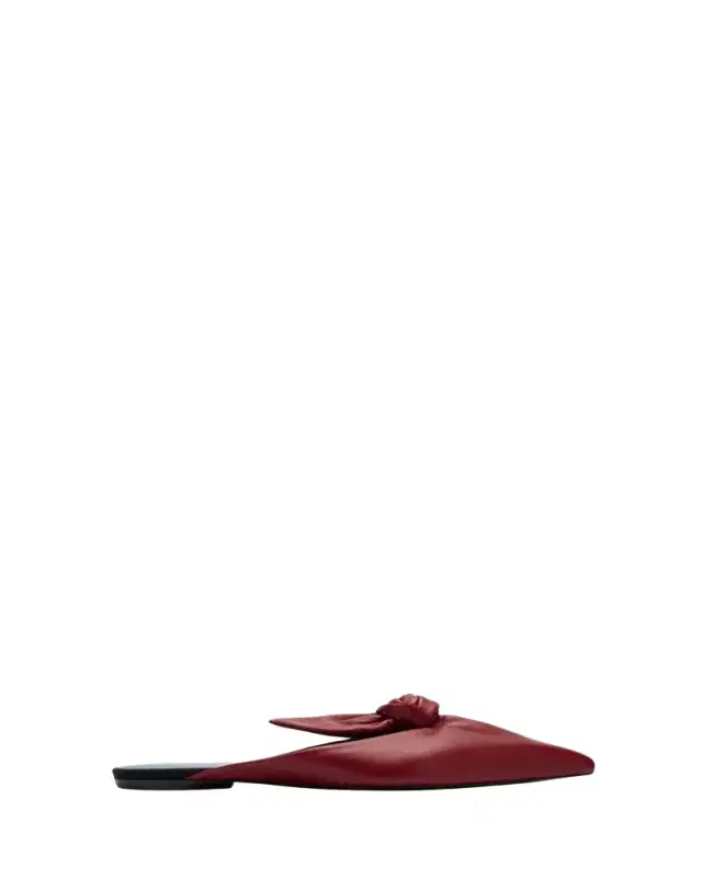 Lanvin Bow Leather Mule Flats