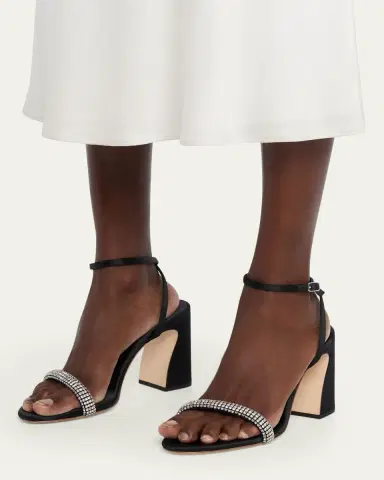 Loeffler Randall 90mm Malia Embellished Satin Curve Sandals | Thumbnail 2