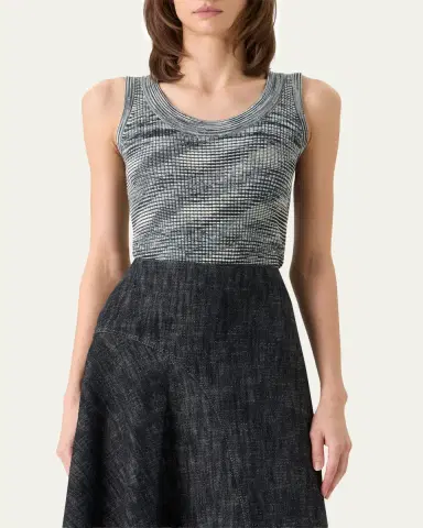 Akris punto Scoop-Neck Space Dye Merino Wool Rib Tank Top | Thumbnail 4 Akris punto Scoop-Neck Space Dye Merino Wool Rib Tank Top | Thumbnail 4