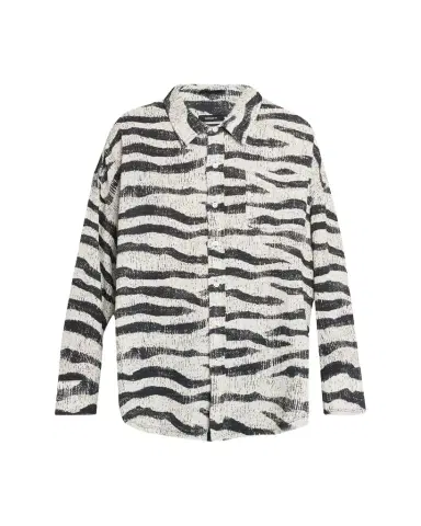 R13 Shredded Seam Drop-Neck Zebra-Print Shirt | Thumbnail 1 R13 Shredded Seam Drop-Neck Zebra-Print Shirt | Thumbnail 1