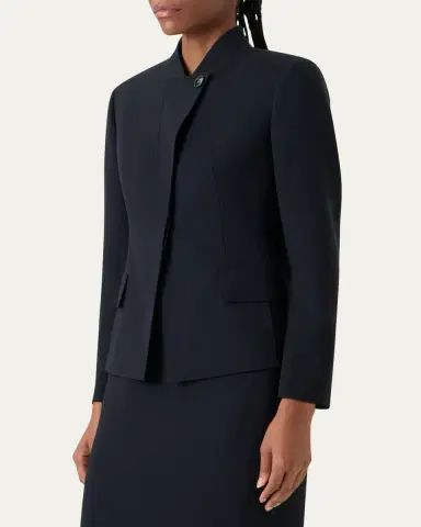 Akris Kay Wool Double-Face Short Jacket | Thumbnail 4 Akris Kay Wool Double-Face Short Jacket | Thumbnail 4