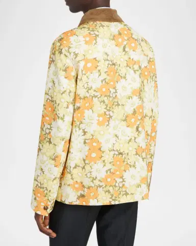 Valentino Garavani Men's Floral-Print Cotton Jacket | Thumbnail 2 Valentino Garavani Men's Floral-Print Cotton Jacket | Thumbnail 2
