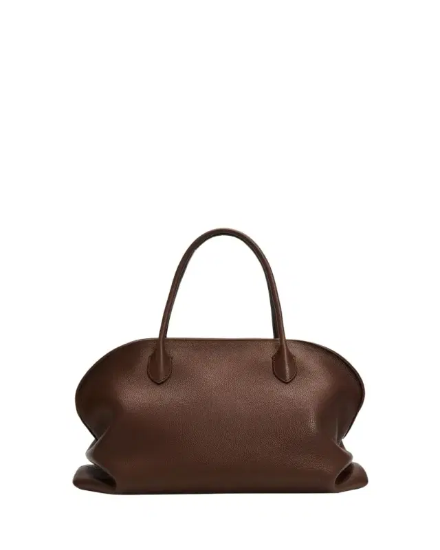 THE ROW Agnes 15 Curved Leather Top-Handle Bag