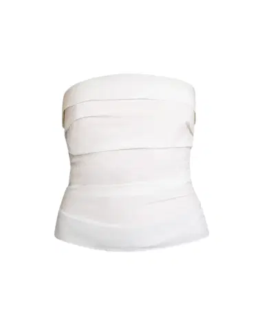 Proenza Schouler White Label Maisy Strapless Ruched Top in Poplin | Thumbnail 1