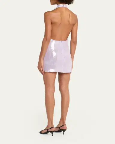 Retrofête Avenya Sequined Halter Mini Dress | Thumbnail 3 Retrofête Avenya Sequined Halter Mini Dress | Thumbnail 3