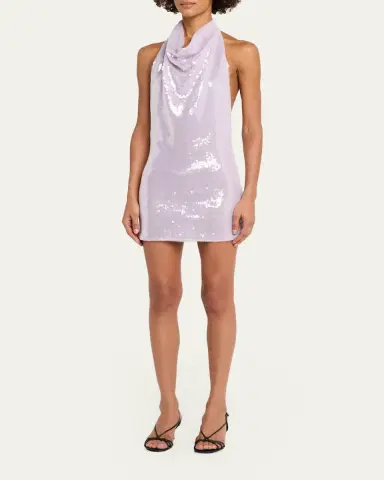 Retrofête Avenya Sequined Halter Mini Dress | Thumbnail 4 Retrofête Avenya Sequined Halter Mini Dress | Thumbnail 4