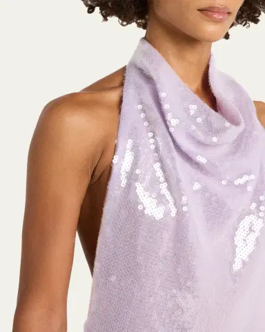 Retrofête Avenya Sequined Halter Mini Dress | Thumbnail 5 Retrofête Avenya Sequined Halter Mini Dress | Thumbnail 5