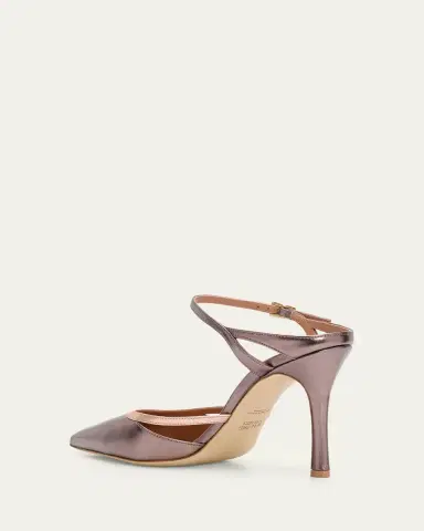 Malone Souliers 90mm Yola Metallic Leather Mule Pumps | Thumbnail 2