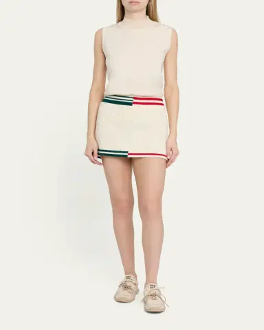 SEROYA Pearson Cable-Knit Mini Skirt | Thumbnail 2 SEROYA Pearson Cable-Knit Mini Skirt | Thumbnail 2