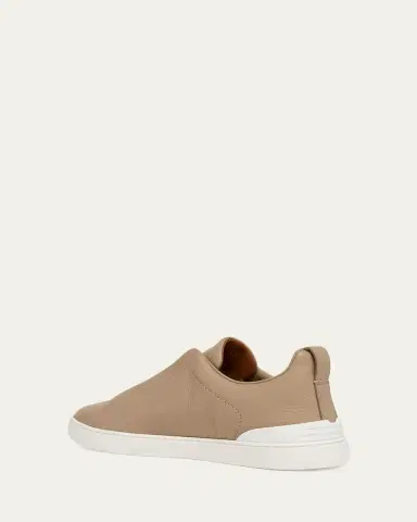 Zegna Men's Deerskin Triple Stitch Sneakers | Thumbnail 2