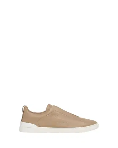 Zegna Men's Deerskin Triple Stitch Sneakers | Thumbnail 1