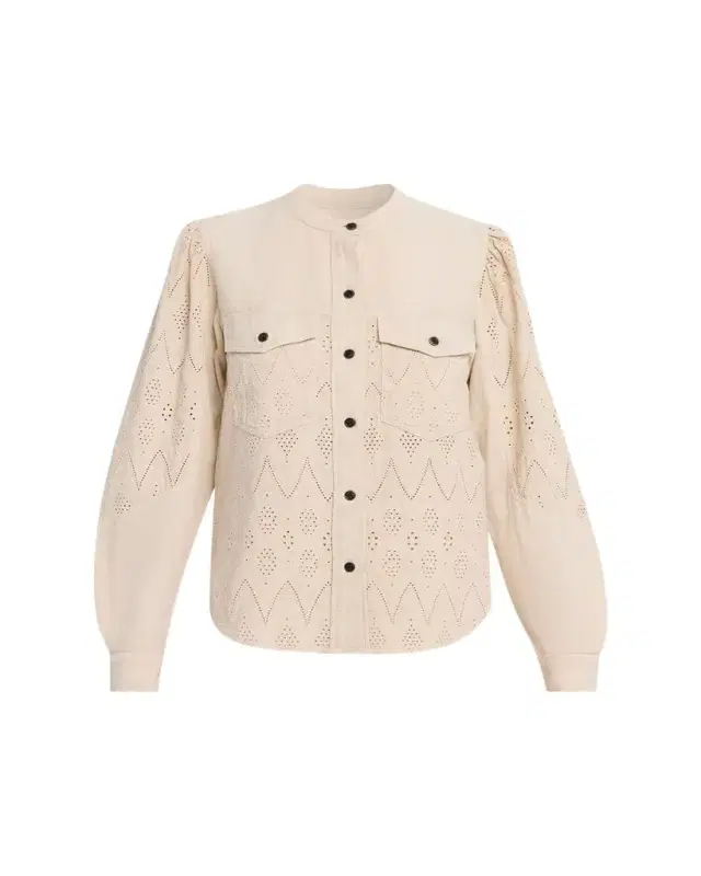 Etoile Isabel Marant Kaina Eyelet Cotton Button-Front Shirt