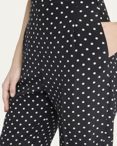 Valentino Garavani Polka-Dot Silk Straight-Leg Ankle Pants | Thumbnail 5 Valentino Garavani Polka-Dot Silk Straight-Leg Ankle Pants | Thumbnail 5