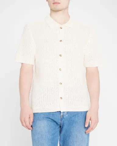 Vince Men's Crochet Button-Down Shirt | Thumbnail 3