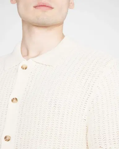 Vince Men's Crochet Button-Down Shirt | Thumbnail 4