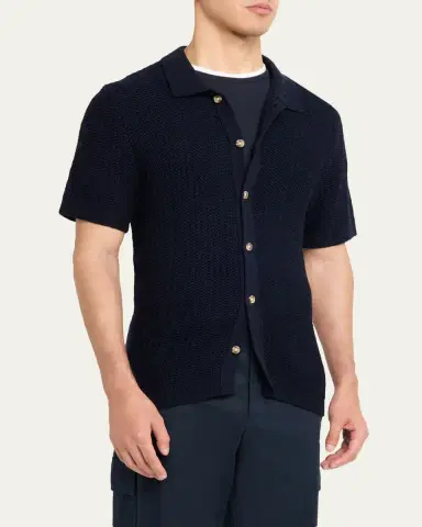 Vince Men's Crochet Button-Down Shirt | Thumbnail 7