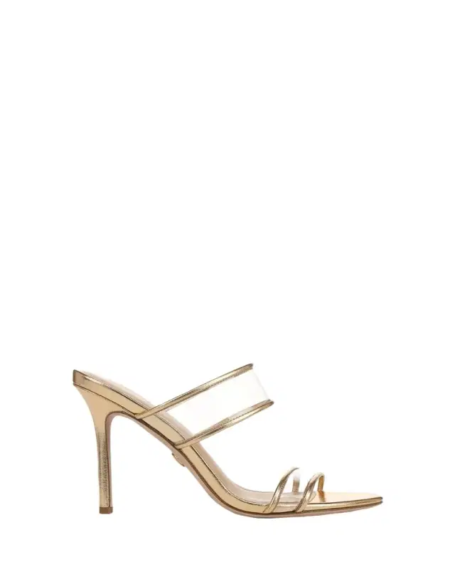 95mm Asha Metallic Leather Piping Jelly Sandals
