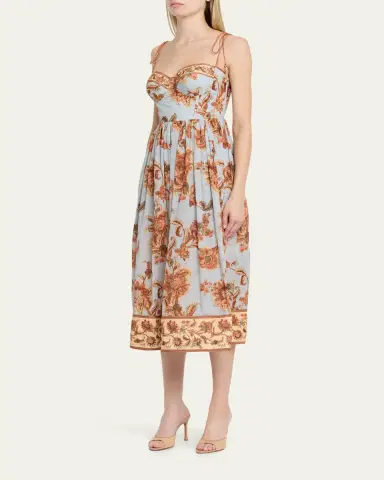 Zimmermann Aster Corset Midi Dress | Thumbnail 4 Zimmermann Aster Corset Midi Dress | Thumbnail 4