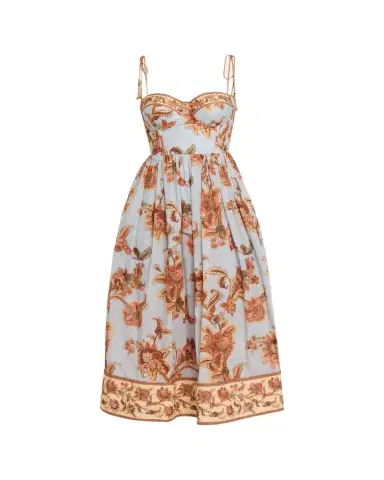 Zimmermann Aster Corset Midi Dress | Thumbnail 1 Zimmermann Aster Corset Midi Dress | Thumbnail 1