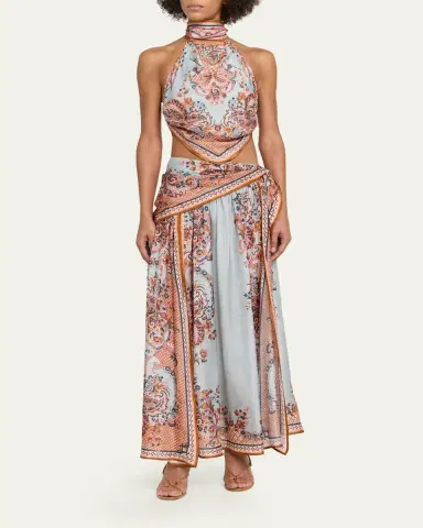 Zimmermann Aster Scarf Midi Skirt | Thumbnail 2 Zimmermann Aster Scarf Midi Skirt | Thumbnail 2