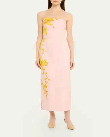 Lela Rose Strapless Rose Fil Coupe Ankle Cocktail Dress | Thumbnail 2