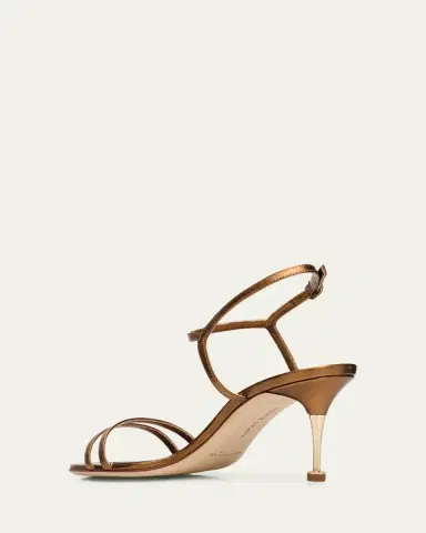 Manolo Blahnik 70mm Ciagalo Metallic Leather Ankle-Strap Sandals | Thumbnail 2 Manolo Blahnik 70mm Ciagalo Metallic Leather Ankle-Strap Sandals | Thumbnail 2