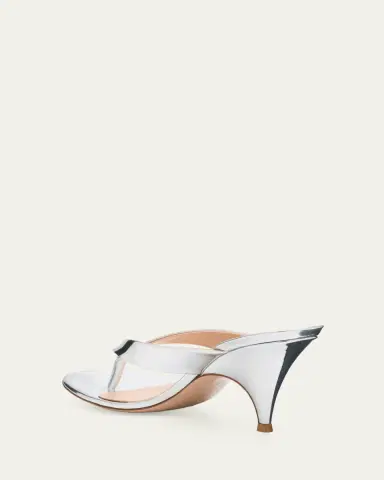 Gianvito Rossi 70mm Metallic Leather Thong Sandals | Thumbnail 2 Gianvito Rossi 70mm Metallic Leather Thong Sandals | Thumbnail 2