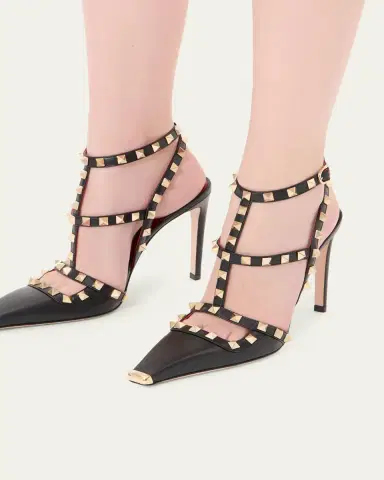 Valentino Garavani 100mm Rockstud Leather Ankle-Strap Pumps | Thumbnail 2 Valentino Garavani 100mm Rockstud Leather Ankle-Strap Pumps | Thumbnail 2