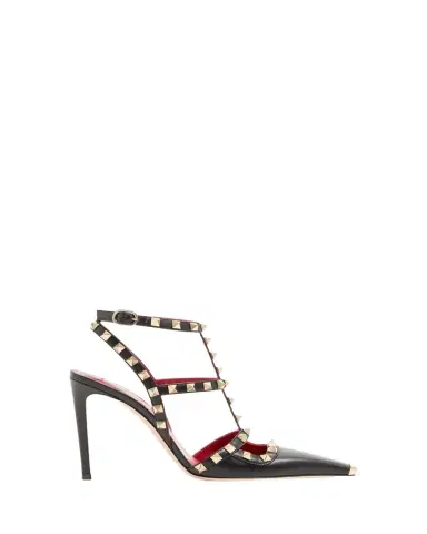 Valentino Garavani 100mm Rockstud Leather Ankle-Strap Pumps | Thumbnail 1 Valentino Garavani 100mm Rockstud Leather Ankle-Strap Pumps | Thumbnail 1